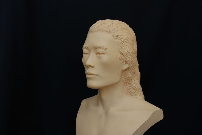 A Yayoi man's face is reconstructed from a skull found in Yamaguchi Prefecture