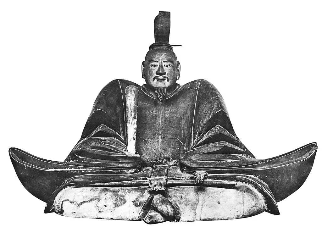 Wooden statue of Ashikaga Yoshiaki at Reikoden Hall of Tōji-in