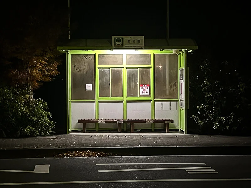 Nightly bus station at Hamanakako