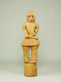Tomb Sculpture (Haniwa): Warrior in Keiko Armor, found in Ota City, Gunma (Kofun period, 6th century)