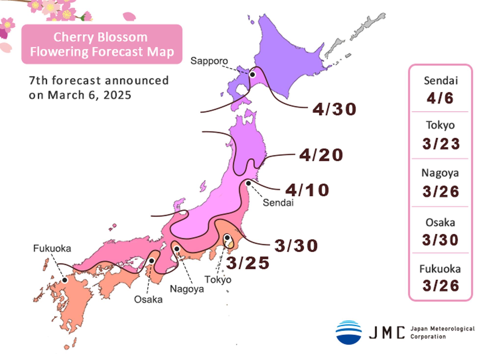 Sakura forecast 2025