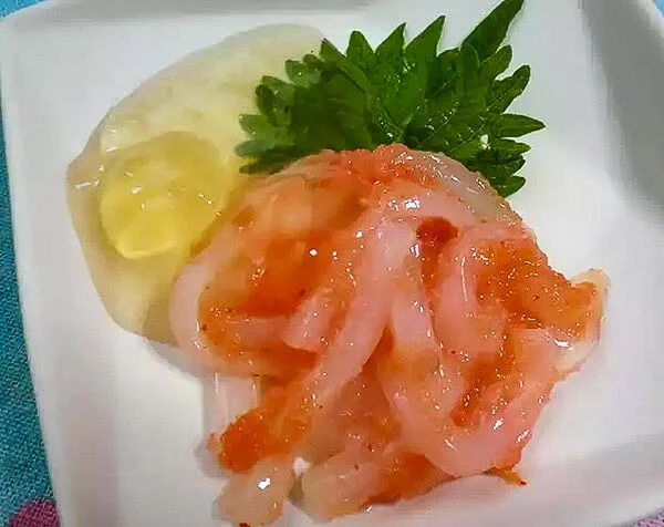 Ika (squid) with mentaiko paste