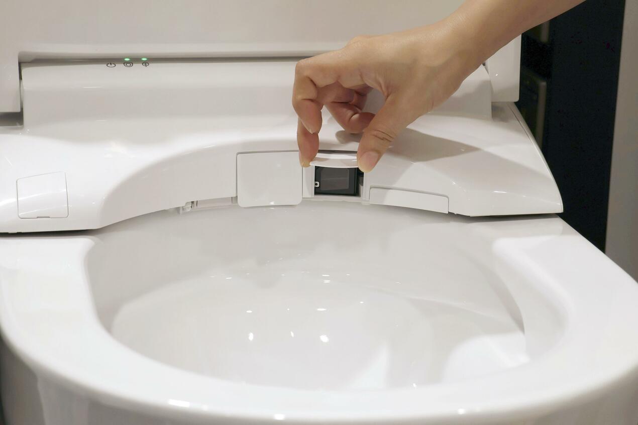 Toto Ltd. toilet equipped with a stool scan sensor