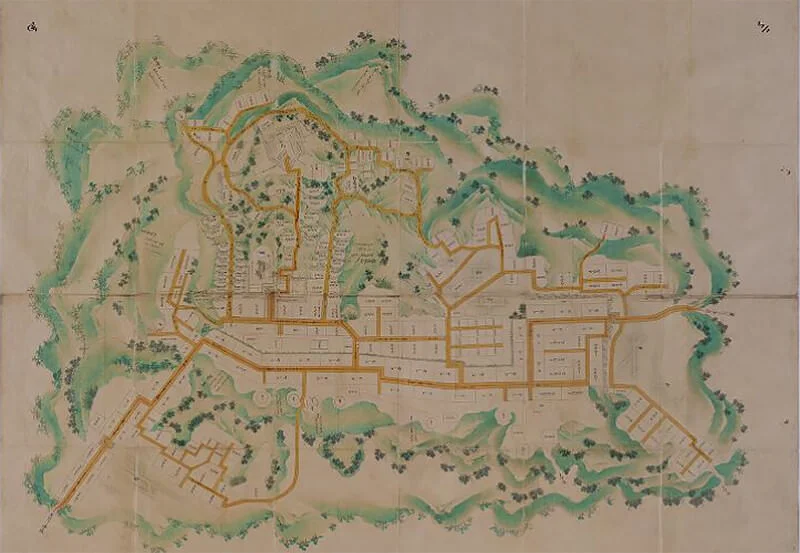 Map of Nihonmatsu Castle and its castle town