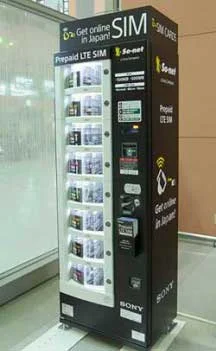 A vending machine selling prepaid SIM cards