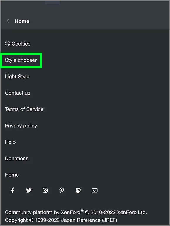 Style switcher - dark - light