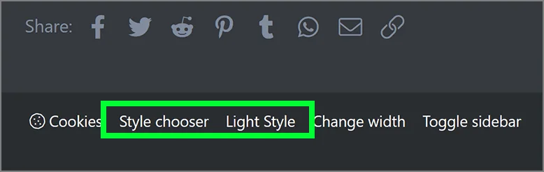 Style switcher - dark - light
