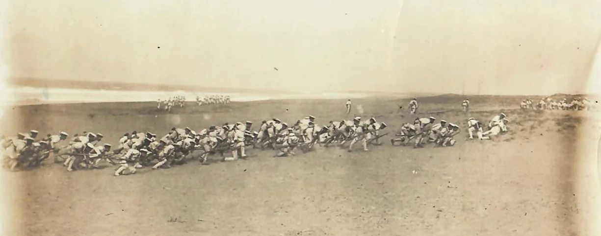 WWII 1943 Japanese Marines on maneuvers on beach  01a 2020-05-07.webp