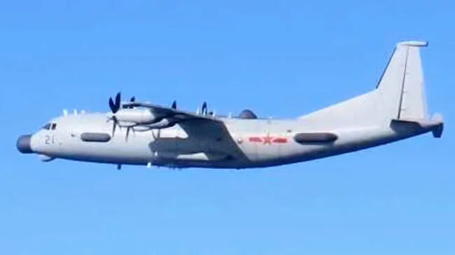 A Chinese Y-9 reconnaissance plane (Kyodo via Japan Ministry of Defense)