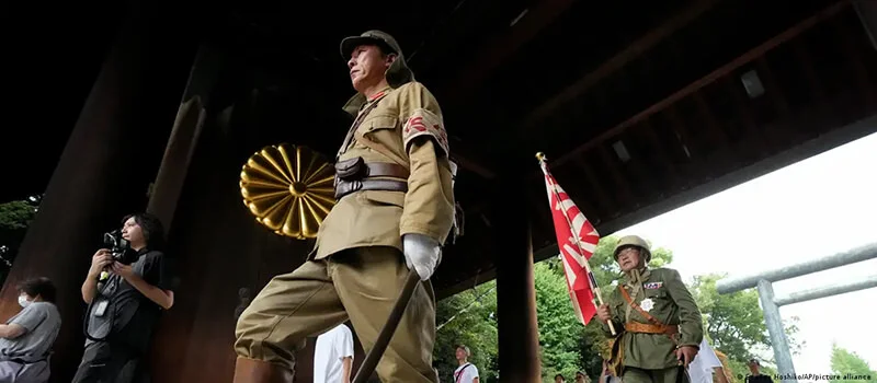 WWII military cosplayers at Yasukuni Shrine