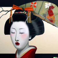 DALL·E 2023-02-19 19.55.56 - A Dali style painting of a Kyoto geisha.webp