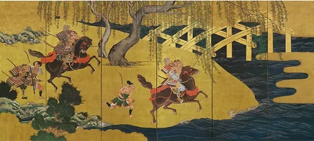 kajiwara-kagesue-and-sasaki-takatsuna-at-uji-river.webp
