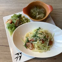 生しらすと水菜のペペロンチーノ.webp