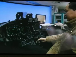 J-10 cockpit simulator at Zuhai 2006.webp