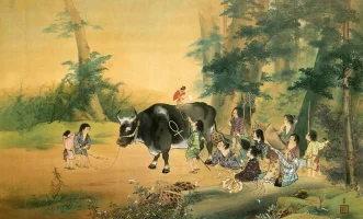 village-children-watching-an-old-monkey.webp