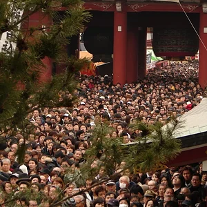 Asakusa Temple on New Year Day