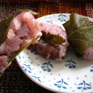 "Sakuramochi" sweet red bean jam in it