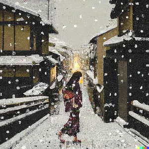DALL·E 2023-02-19 19.46.18 - a pixelated geisha walking though the snowy streets of kyoto.jpg
