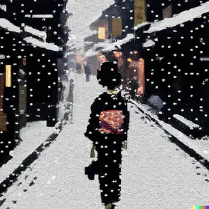 DALL·E 2023-02-19 19.46.25 - a pixelated geisha walking though the snowy streets of kyoto.jpg