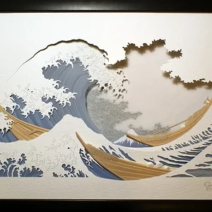 Hokusai Wave  2009 (Aogami Art Paper - Gadelshin Timur)