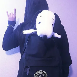 Mana sama with Snoopy in his bag