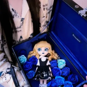 Mana sama holding box with Mana sama as a doll ^^