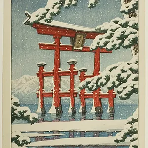 Snow at Miyajima Shrine