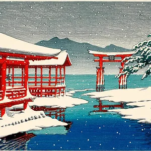 Snow at Miyajima