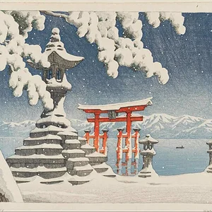 Snow at Miyajima