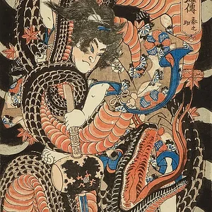 Kainosuke slaying a serpent