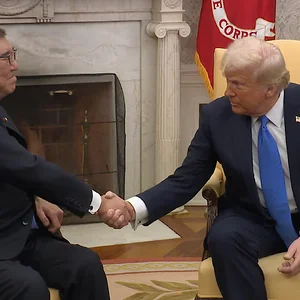 Prime Minister Shigeru Ishiba with U.S. President Donald Trump