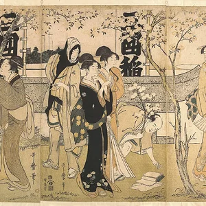 Flower viewing at Mimeguri Shrine