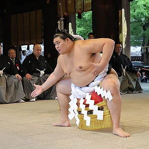 Yokozuna Onosato at Meiji Jingu shrine