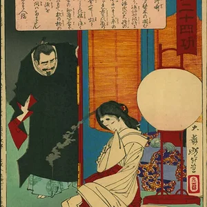 Tokiwa Gozen and her husband Minamoto no Yoshitomo