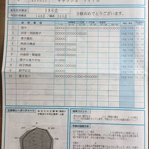 Kanji Kentei Score Report