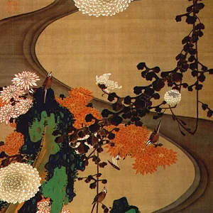 Birds and chrysanthemum