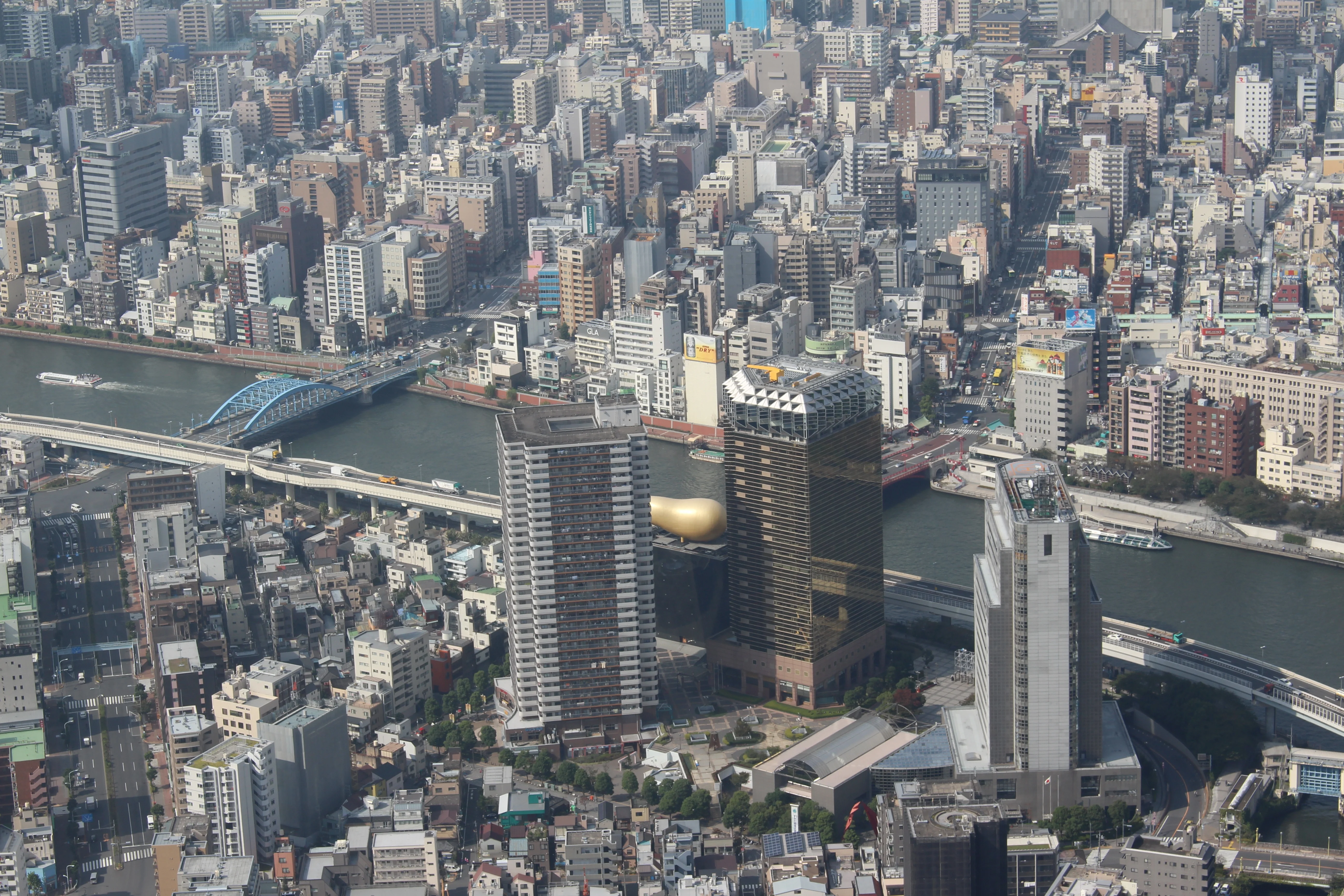 Asahi Beer Hall from Tokyo Skytree