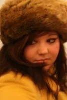 i luv this fur cap - fooling around in a mall