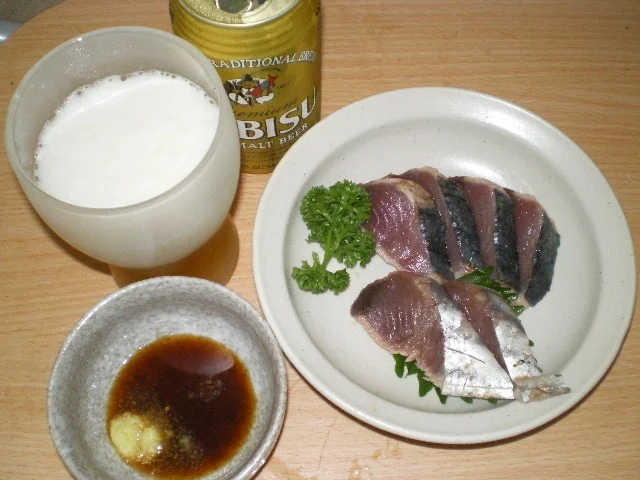 Katsuo(Bonito) and Ebisu-beer