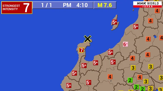 Sea of Japan Earthquake 01/01/2024