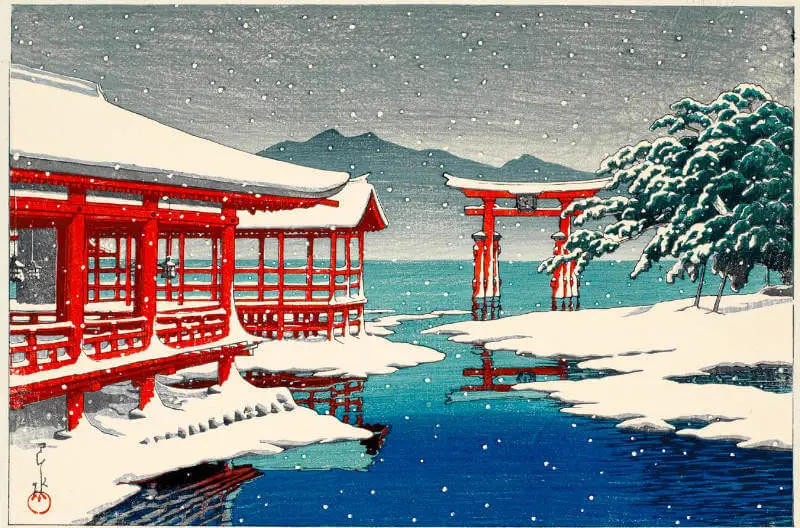 Snow at Miyajima
